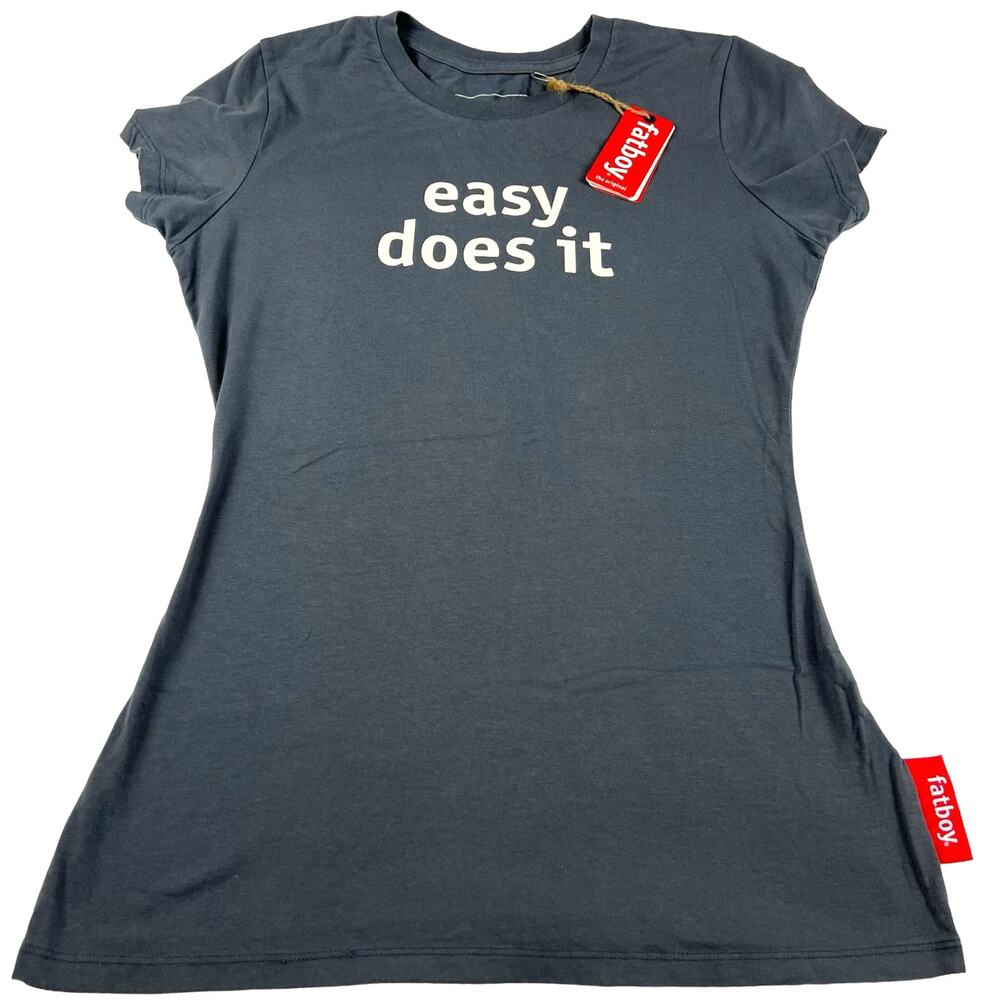 Fatboy.com Bean Bag Company Women Medium Fitted Graphic T Shirt  Dark Gray New